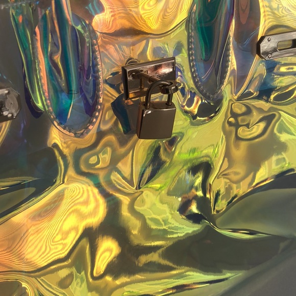 Coral Holographic PVC Satchel Handbags Clear Bag - Picture 5 of 5